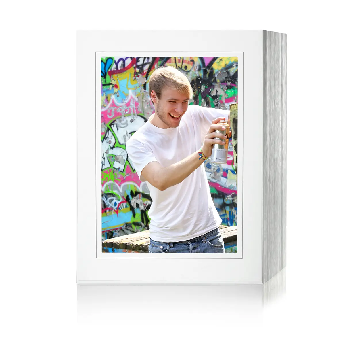 Endlosleporello 50 Teile - 20x30 cm - weiß glänzend - mit grauem Rand Endlosleporello 50 Teile - 20x30 cm - weiß glänzend - mit grauem Rand
