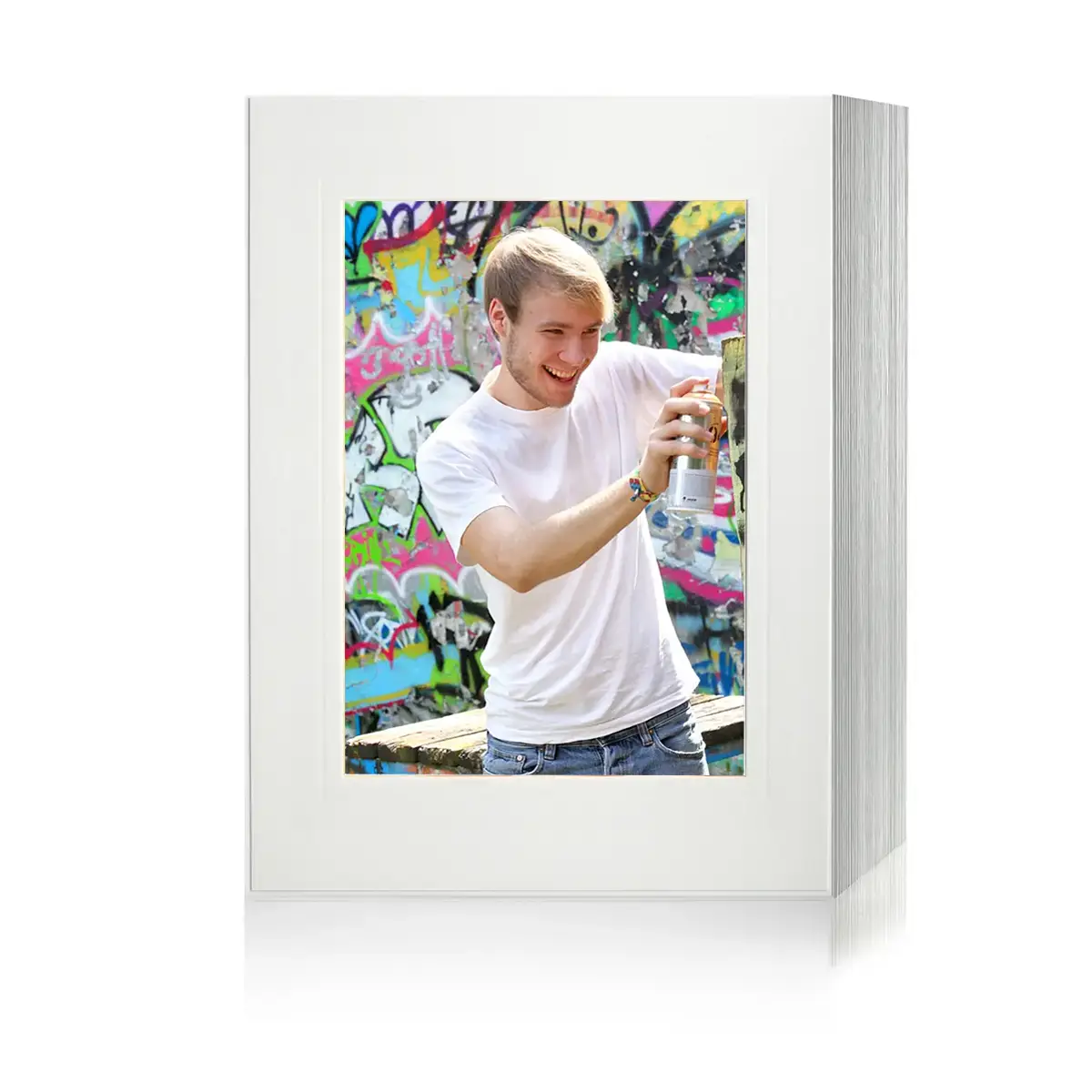 Endlosleporello 50 Teile - 10x15 cm - weiß - geprägter Rand