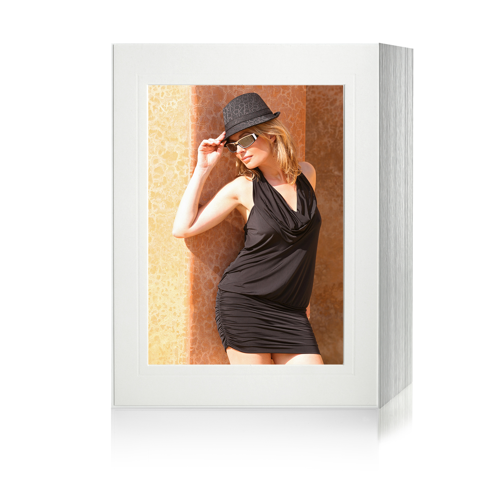 Endlosleporello 100 Teile - 13x18 cm - weiß - geprägter Rand